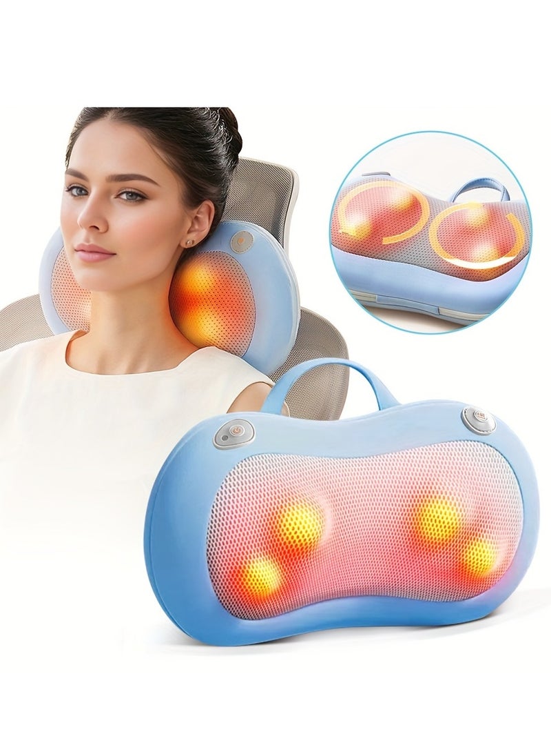 1pc Shiatsu Back And Neck Massager With Heat, Deep Tissue Kneading, Electric Massage Pillow For Back, Shoulders, Legs, Foot, Body Muscle Relax, Use At Home, Car, Office