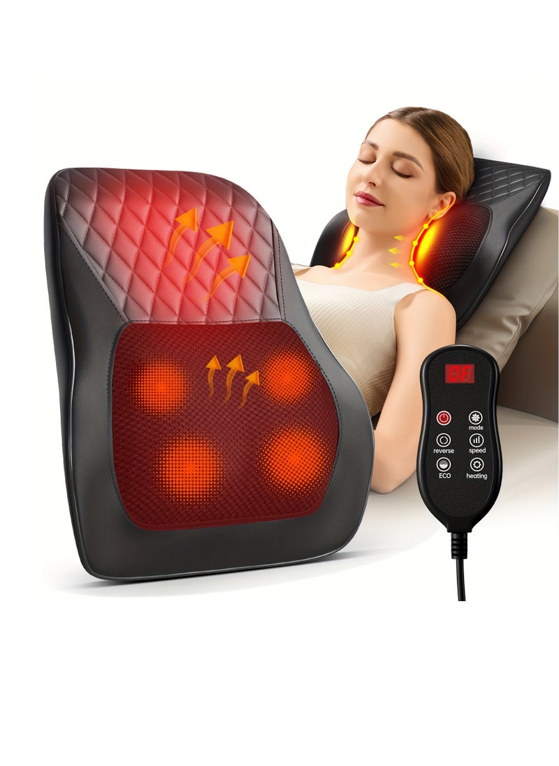 3D Shiatsu Massage Pillow With Heat, Kneading Back Neck And Shoulder Massager, Multipurpose Relaxation Device For Abdomen, Waist, Calves, Gifts For Women Men Parents, Use At Home, Office, Car