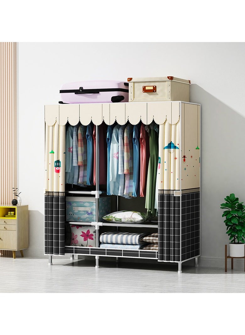 Portable Clothing Wardrobe With Storage Cupboard Organiser 123*170*45