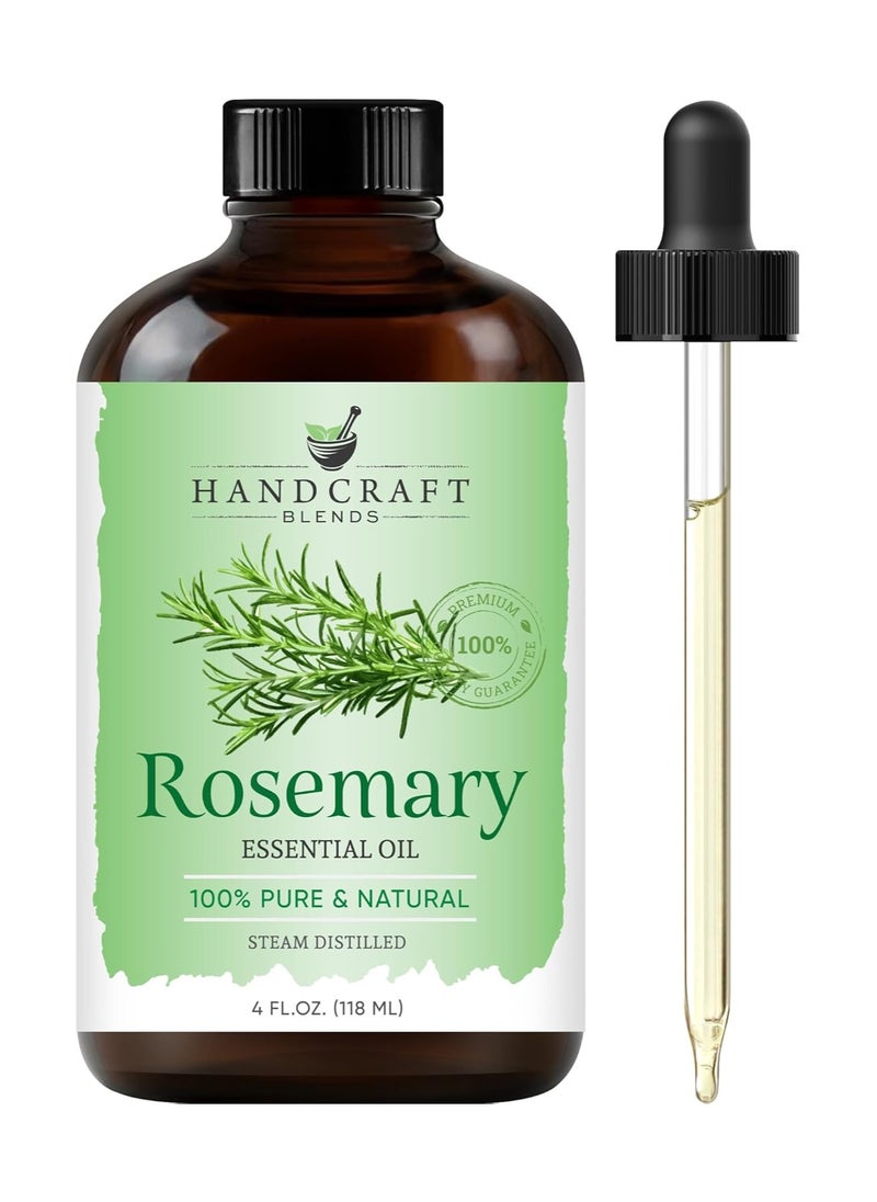 Handcraft Blends Rosemary Essential Oil - 100% Pure and Natural - Premium Therapeutic Grade with Premium Glass Dropper - Huge 4 fl. Oz