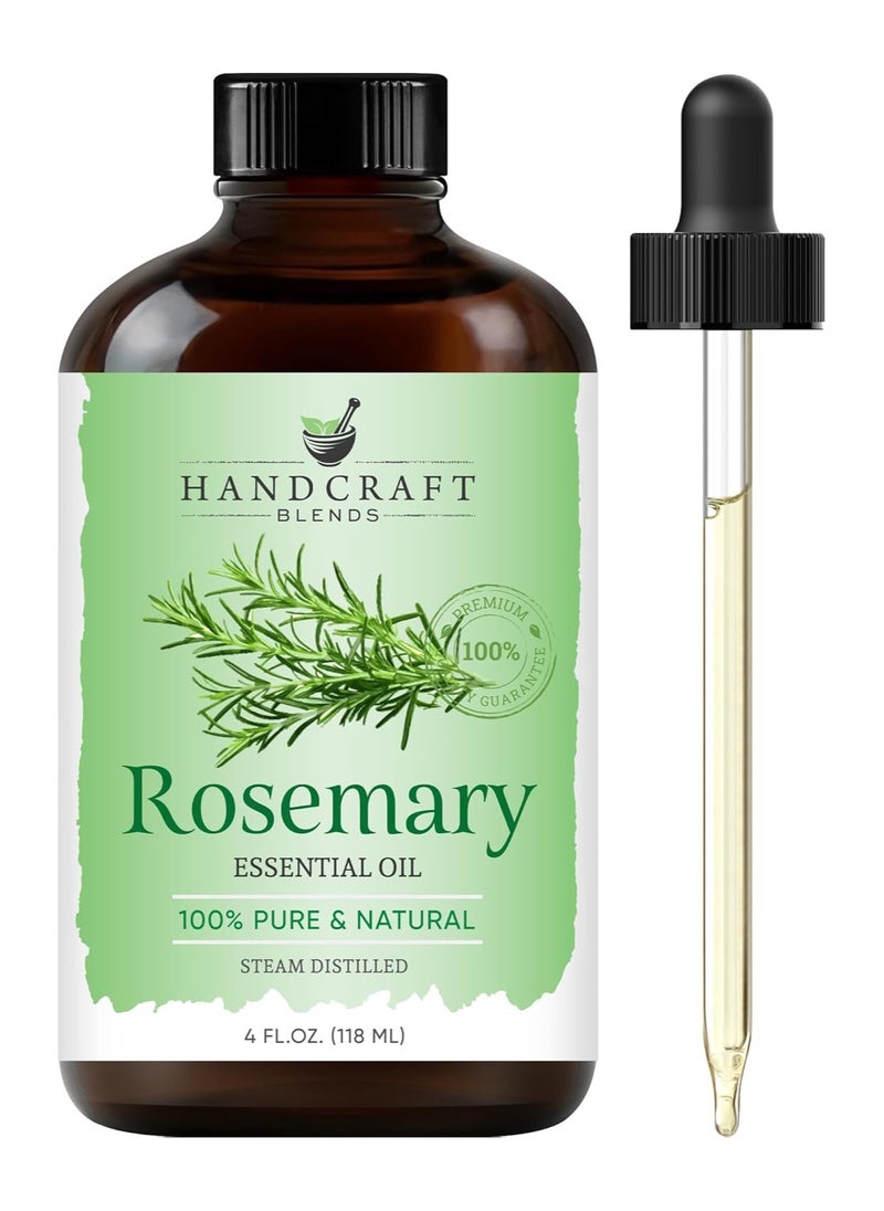 Premium Rosemary Essential Oil – 100% Pure & Natural, Therapeutic Grade, 4 fl. Oz, Handcraft Blends