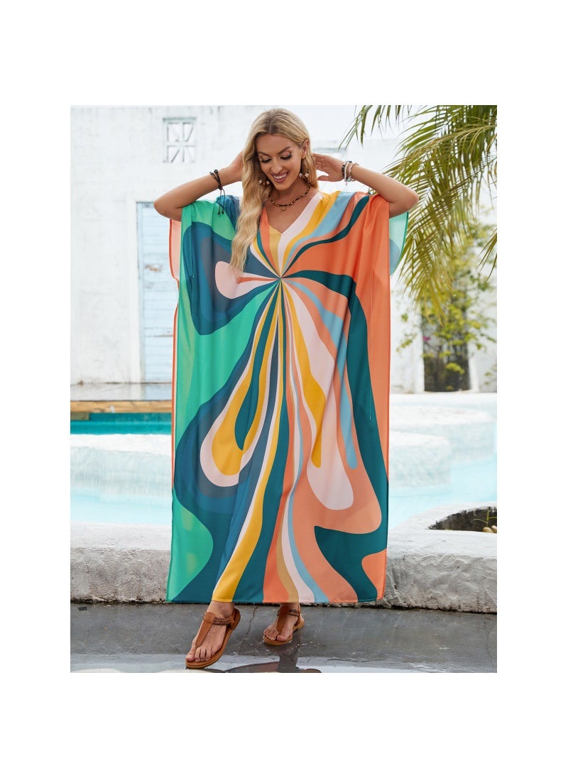 Boho Chic Floral Kimono Beachwear Multicolor