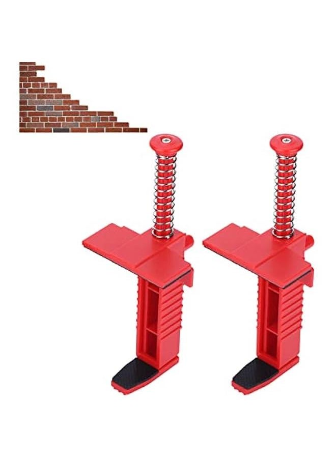 Brick Liner Runner Wire Drawer, 2 Pack Clip ry Wire Drawer Leveling Measuring Tool, Bricklaying Pullers Line Stretchers, Engineering Accessory for The Bricklayer(Red)