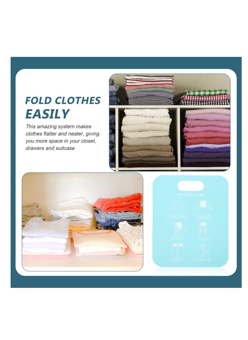 2Pcs Laundry Folding Boards T Shirts Clothes Folder Closet Storage Drawer Organizer Shirt Folding Board For Laundry Folding Help For Laundry Folds T-Shirts Polos And Dress Shirts Sky-blue