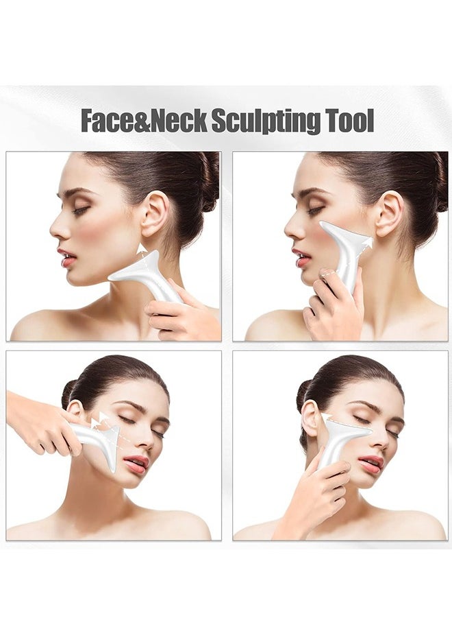 Electric Neck Face Lifting Contouring Tool Massager With 3 Colors Of LED Heating And Vibrating