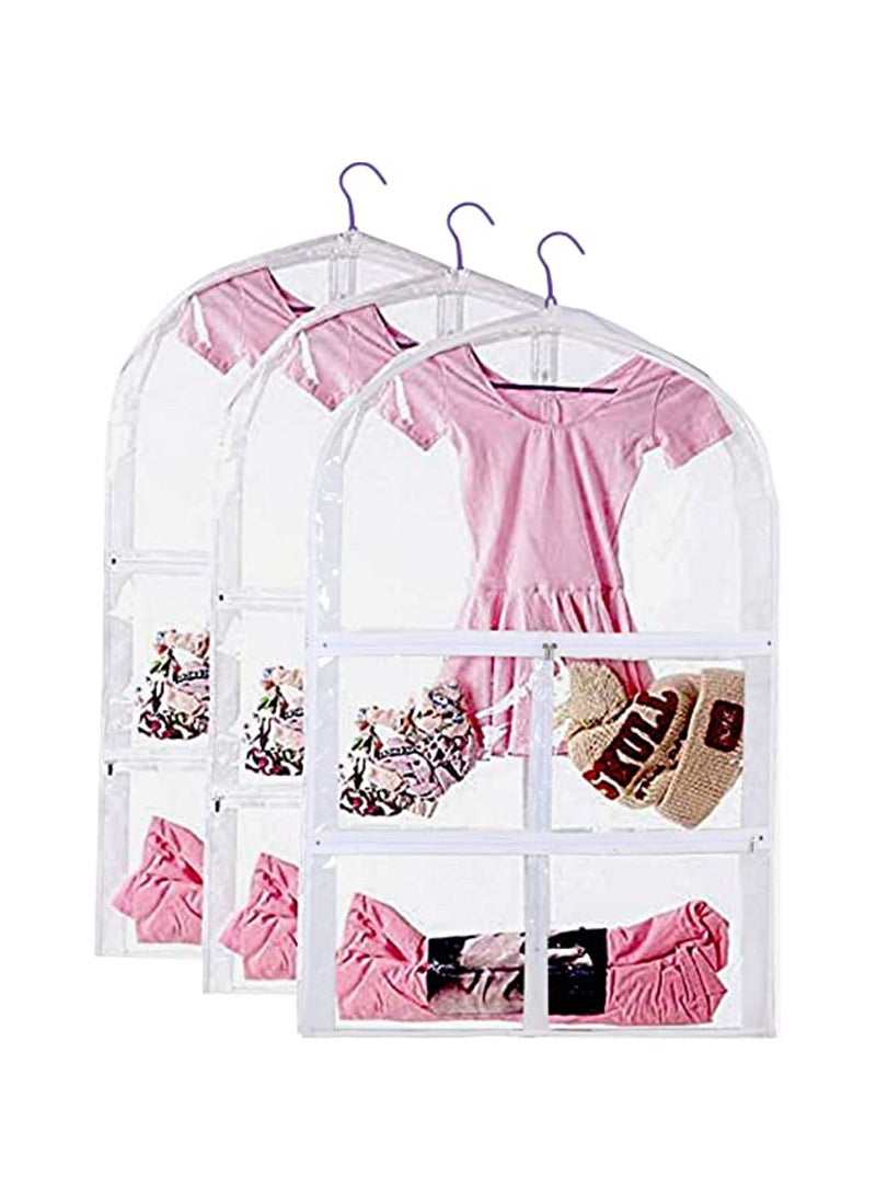 Transparent PVC Kids Dancewear Dust Cover BagWhite White