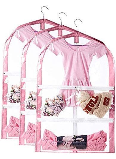 Transparent PVC Kids Dancewear Dust Cover BagRose Red Rose Red