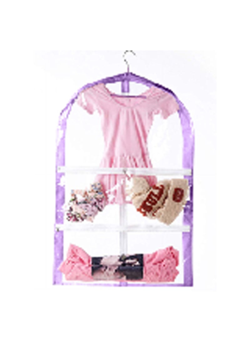 Transparent PVC Kids Dancewear Dust Cover BagPurple Purple