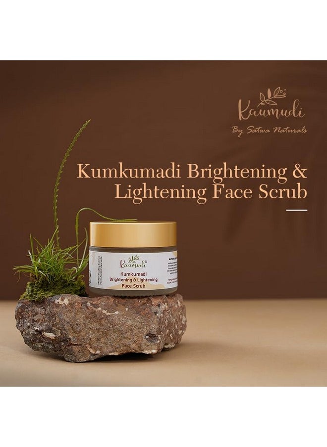 Kumkumadi Brightening & Lightening Face Scrub | For Women And Men | Handmade With Natural Ingredients | For Tanning, Pigmentation, Signs Of Aging, Melasma, Uneven Skin Tone, Dark Spots, Glow And Brightening | All Skin Types | No Artificial Color | No Artificial Fragrance | Sulphate, Paraben & Sls Free | 40 Gm / 1.41 Fl Oz