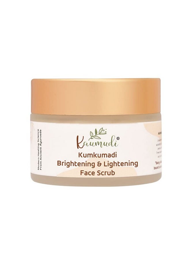 Kumkumadi Brightening & Lightening Face Scrub | For Women And Men | Handmade With Natural Ingredients | For Tanning, Pigmentation, Signs Of Aging, Melasma, Uneven Skin Tone, Dark Spots, Glow And Brightening | All Skin Types | No Artificial Color | No Artificial Fragrance | Sulphate, Paraben & Sls Free | 40 Gm / 1.41 Fl Oz