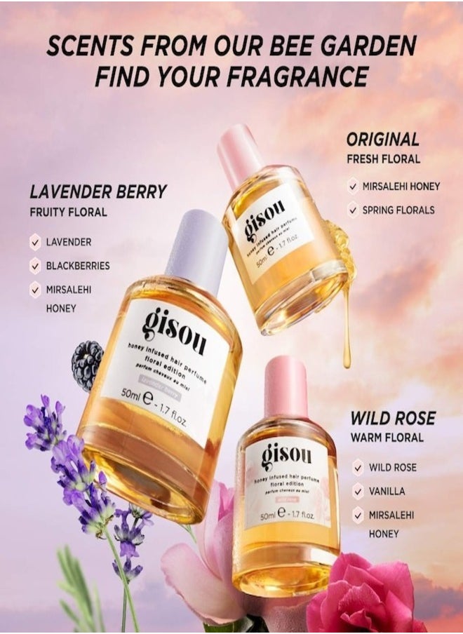 GISOU Honey Infused Hair Perfume in Lavender Berry - 50ml | Long-Lasting, Nourishing Hair Mist