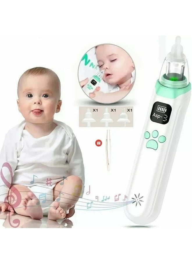 Electric Silent Baby Nasal Aspirator - White/Green