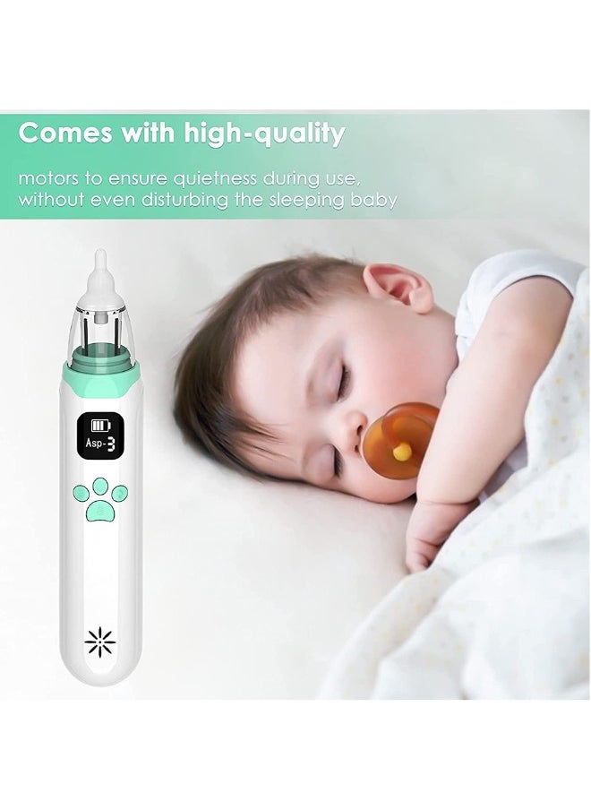 Electric Silent Baby Nasal Aspirator - White/Green