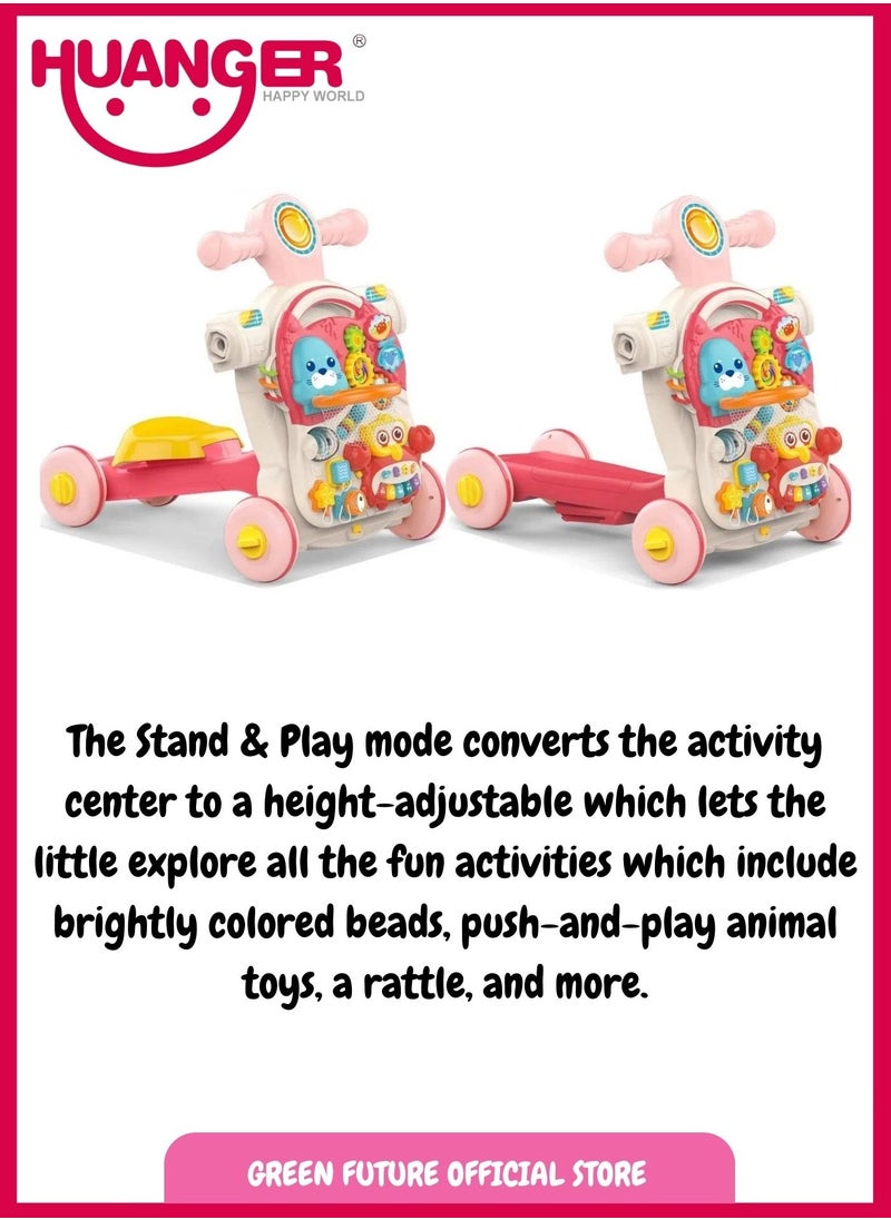 Baby FIRST STEP Learning Walker & Activity Table 2 in 1 for Toddlers   INTERACTIVE Educational Toy with Lights, Sounds, and Fun Features