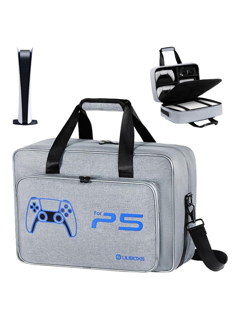 Travel Storage Cross Bag For PS5 Luxury Waterproof Shoulder Bag For Playstation 5 Console & Accessories Storage Organizer Grey.