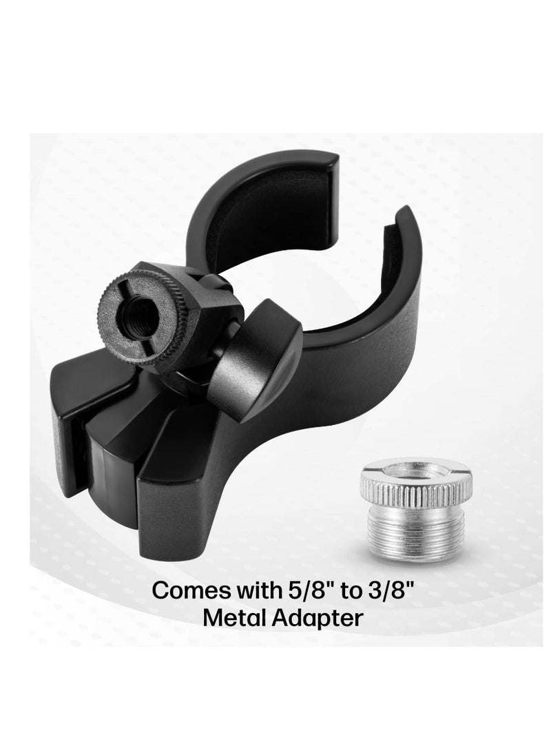 Upgraded Microphone Clip, Adjustable Mic Holder for Microphones, Universal Microphone Clip Holder, with Outer Diameter Between 32mm and 60mm, with 5/8