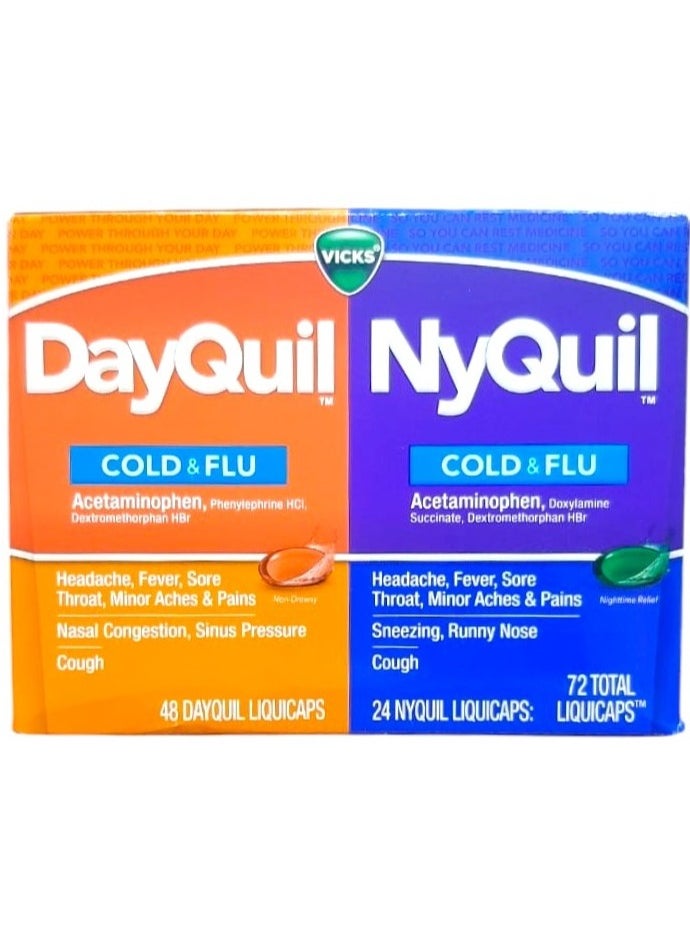 DayQuil & NyQuil, DayQuil & NyQuil Relief, 72 LiquiCaps