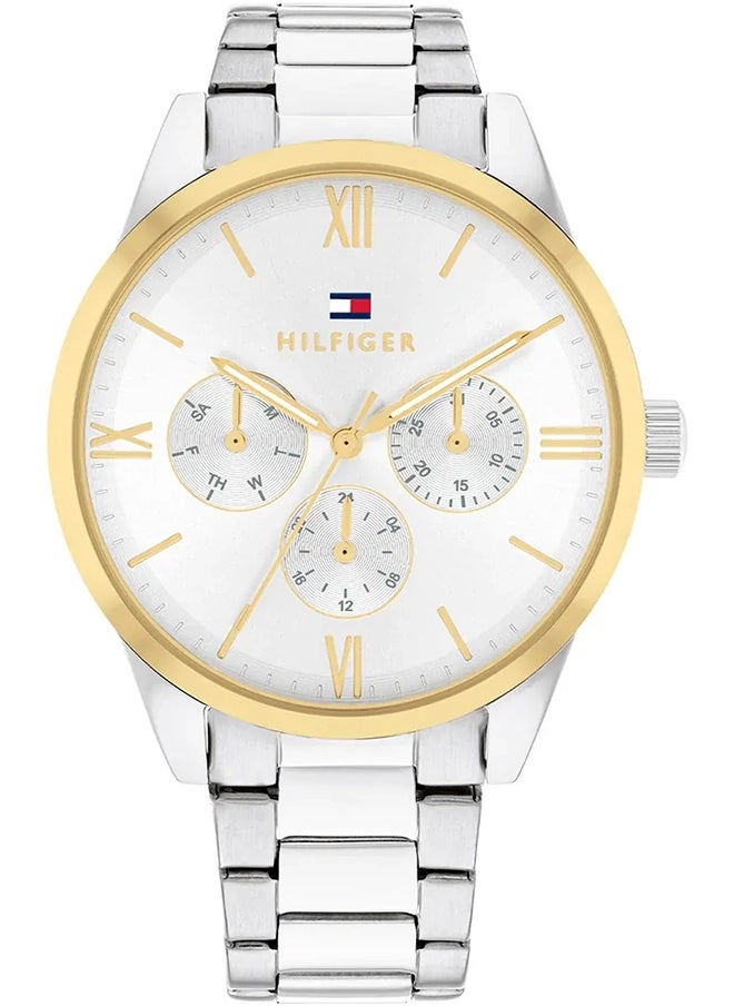 TOMMY HILFIGER ROUND ANALOG WOMEN'S SILVER CASE WATCH - 1782744