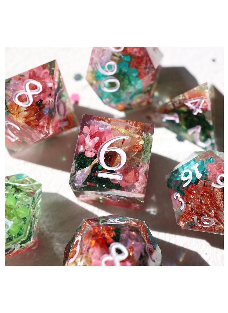 Dice Molds for Resin, Integrated DND Dice Resin Mold with 7 Standard Polyhedral Sharp Edge Dice Cavities, Easy to Making Silicone Molds for Epoxy Resin, DIY Dices Making,Level Up Your Tabletop Gaming