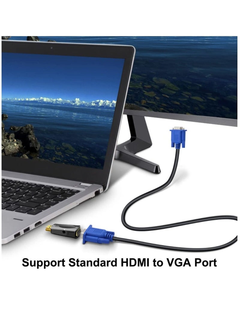 HDMI to VGA 2-Pack, Computer HDMI to VGA Monitor Adapter, Male HDMI to VGA Female Adapter 1080P Video for Computer, Desktop, Laptop, PC, Monitor, Projector, HDTV, Raspberry Pi, Roku, Xbox and More