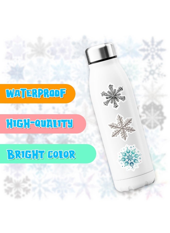 50 Colorful Snowflake Graffiti Waterproof Stickers for Luggage, Laptops, and Skateboards