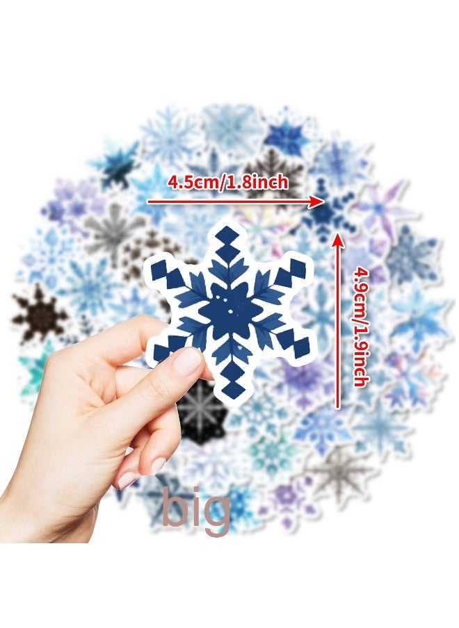 50 Colorful Snowflake Graffiti Waterproof Stickers for Luggage, Laptops, and Skateboards