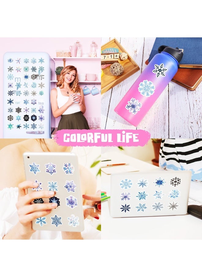 50 Colorful Snowflake Graffiti Waterproof Stickers for Luggage, Laptops, and Skateboards