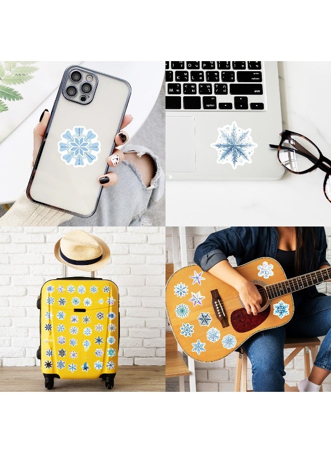 50 Colorful Snowflake Graffiti Waterproof Stickers for Luggage, Laptops, and Skateboards