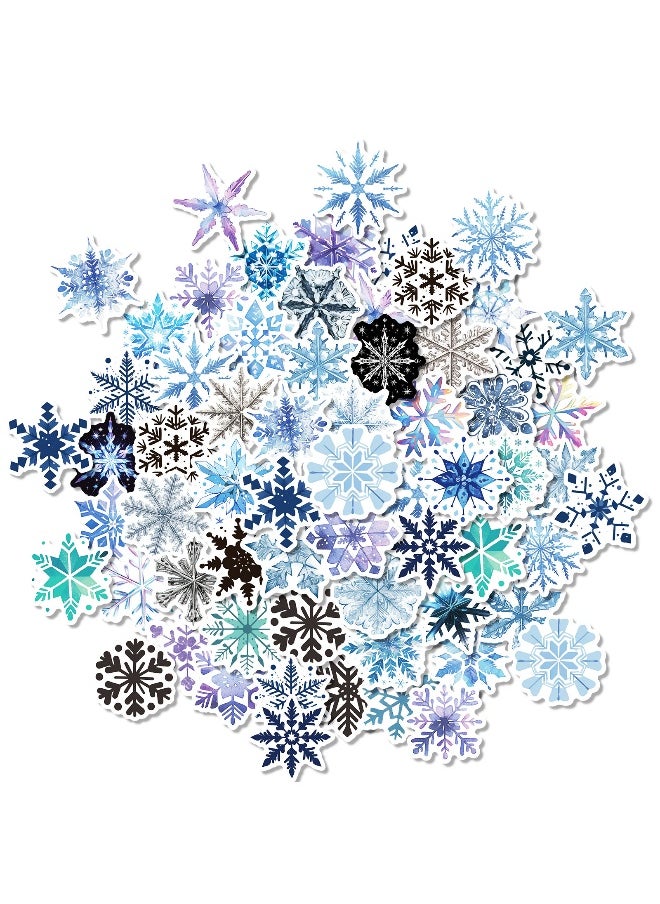 50 Colorful Snowflake Graffiti Waterproof Stickers for Luggage, Laptops, and Skateboards