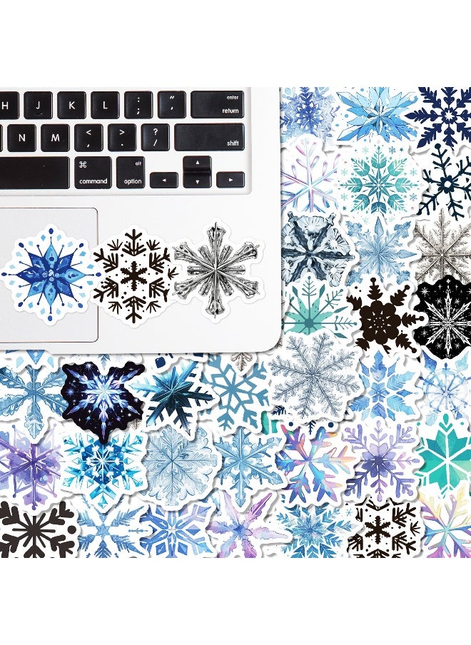 50 Colorful Snowflake Graffiti Waterproof Stickers for Luggage, Laptops, and Skateboards