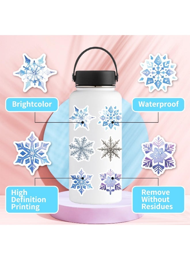 50 Colorful Snowflake Graffiti Waterproof Stickers for Luggage, Laptops, and Skateboards