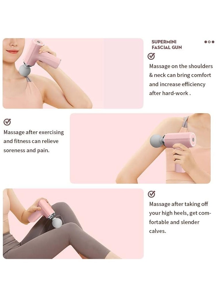 Muscle Massage Gun Pink Mini Massage Gun Deep Tissue Handheld Massage Gun Therapy Gun Fascia Gun Massagegun Massagers Handheld Deep Tissue