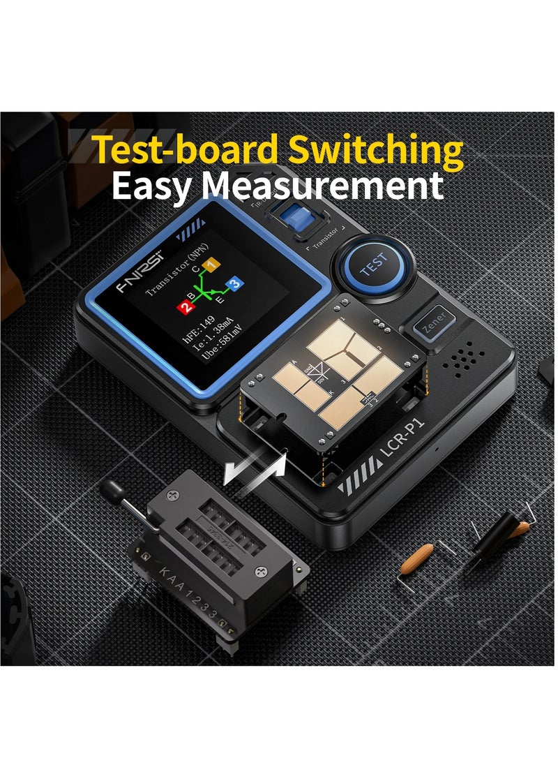 FNIRSI LCR-P1 Transistor Tester, Diode Triode Capacitor Resistance, LCR ESR Meter MOSFET NPN PNP SMD Multifunction Tester