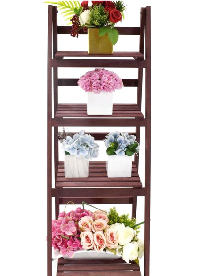 4-Tier Foldable Flower Pot Rack Stand Purple 120x55centimeter