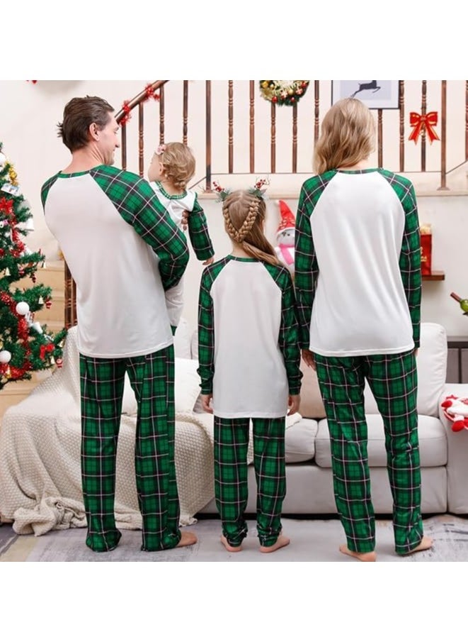 Christmas Family Matching Pajamas Classical Nightwear Sleepwear Sets Long Sleeve Pjs for for Adults Kids and Baby Holiday Xmas Sleepwear Set (Women)