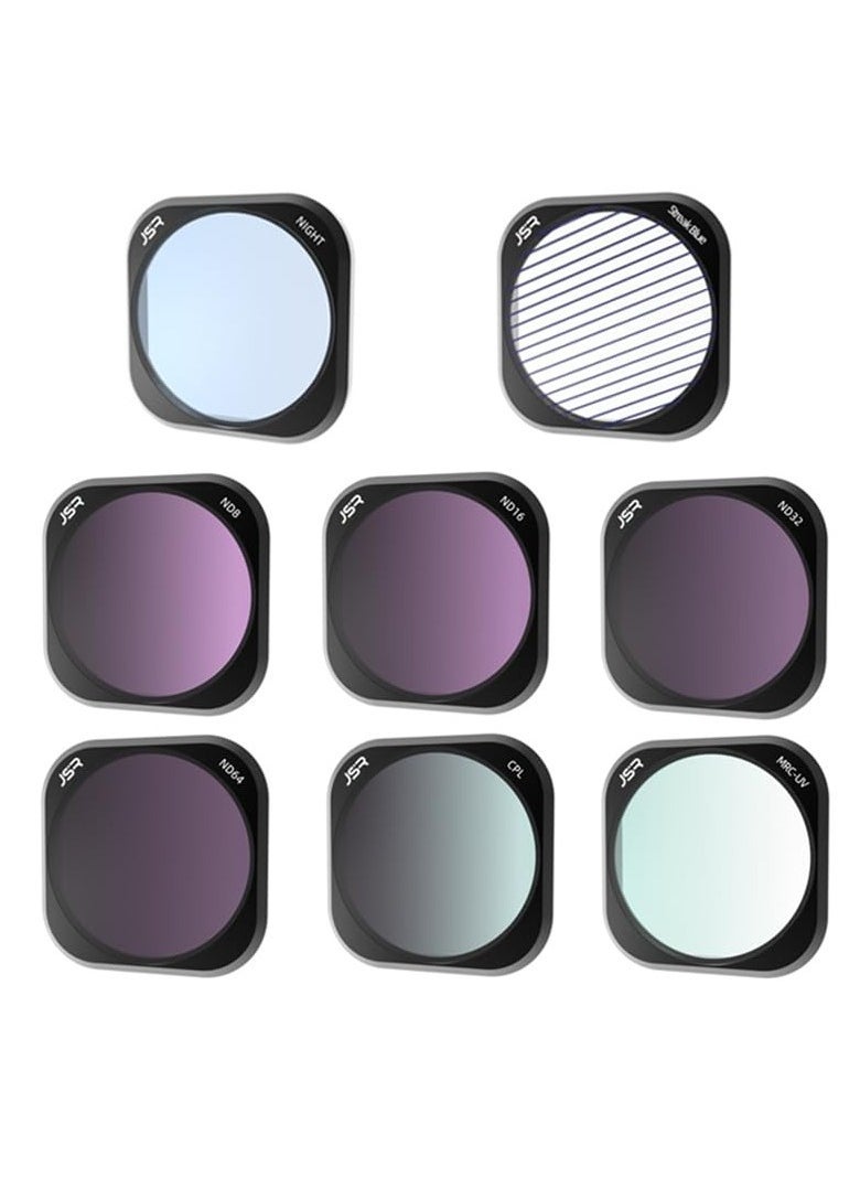 Lens Filters for Insta 360 Ace Pro, Waterproof Lens Protection Filter Set, Polarizing Neutral Density HD Filter Lens (CPL+ND8 16 32 64+Star+Night+Brushed Blue)