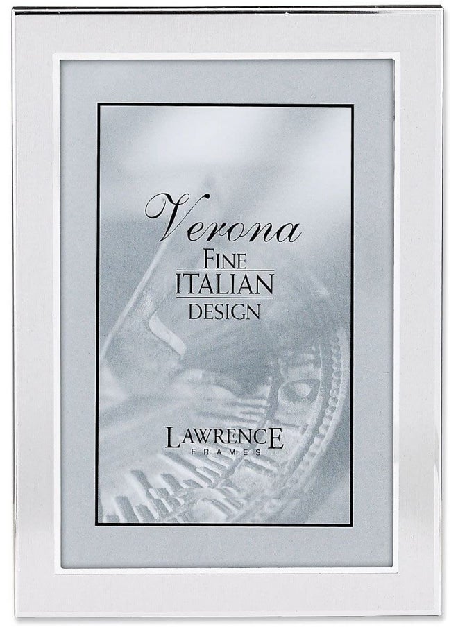 Lawrence Frames Brushed Silver 4 by 6 Metal Picture Frame