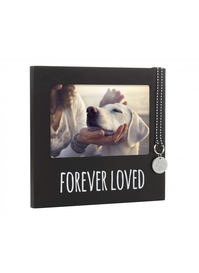 Pearhead Forever Loved Pet Keepsake Picture Frame, Dog Photo Frame for Pet Owners, Dog Memorial Frame, Wall Mount And Tabletop Frame, 4x6 Photo Insert, Black