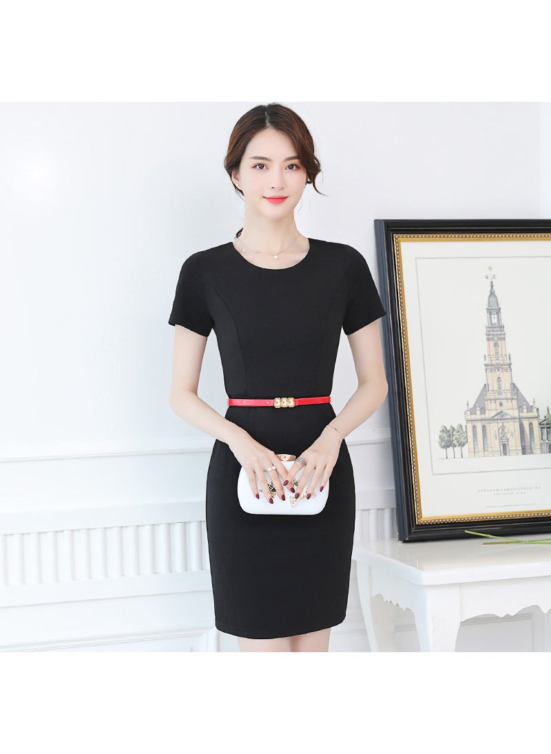 Korean Style Dress Work Uniform 2024 Spring Autumn Black