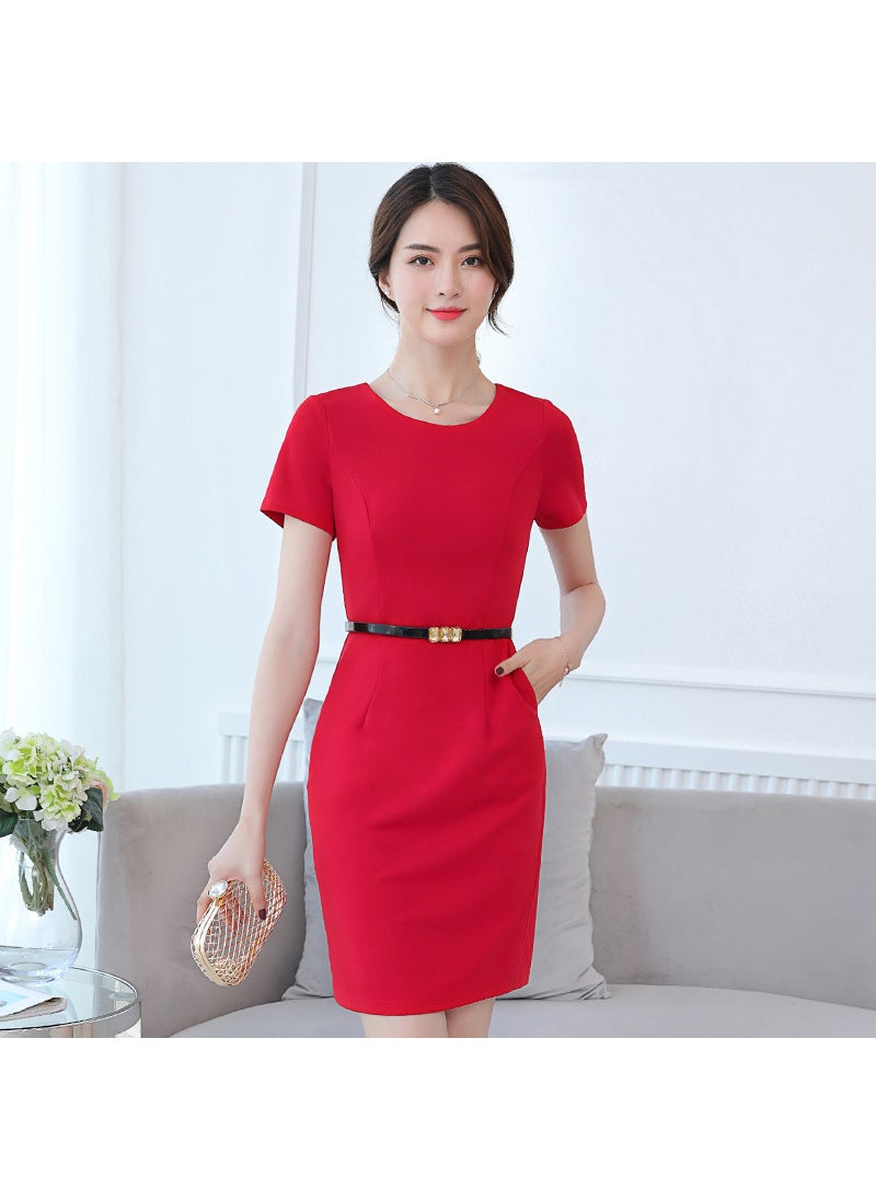 Korean Style Dress Work Uniform 2024 Spring Autumn Navy blue