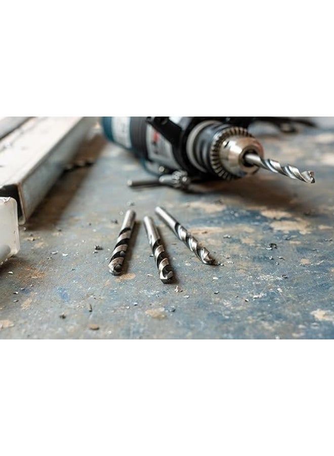 10-Piece HSS Twist Drill Bit PointTeq Silver/Black