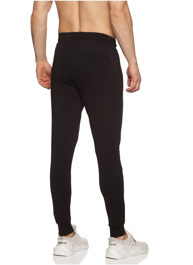 Men's Athleisure Polyester Track Pants (Black)