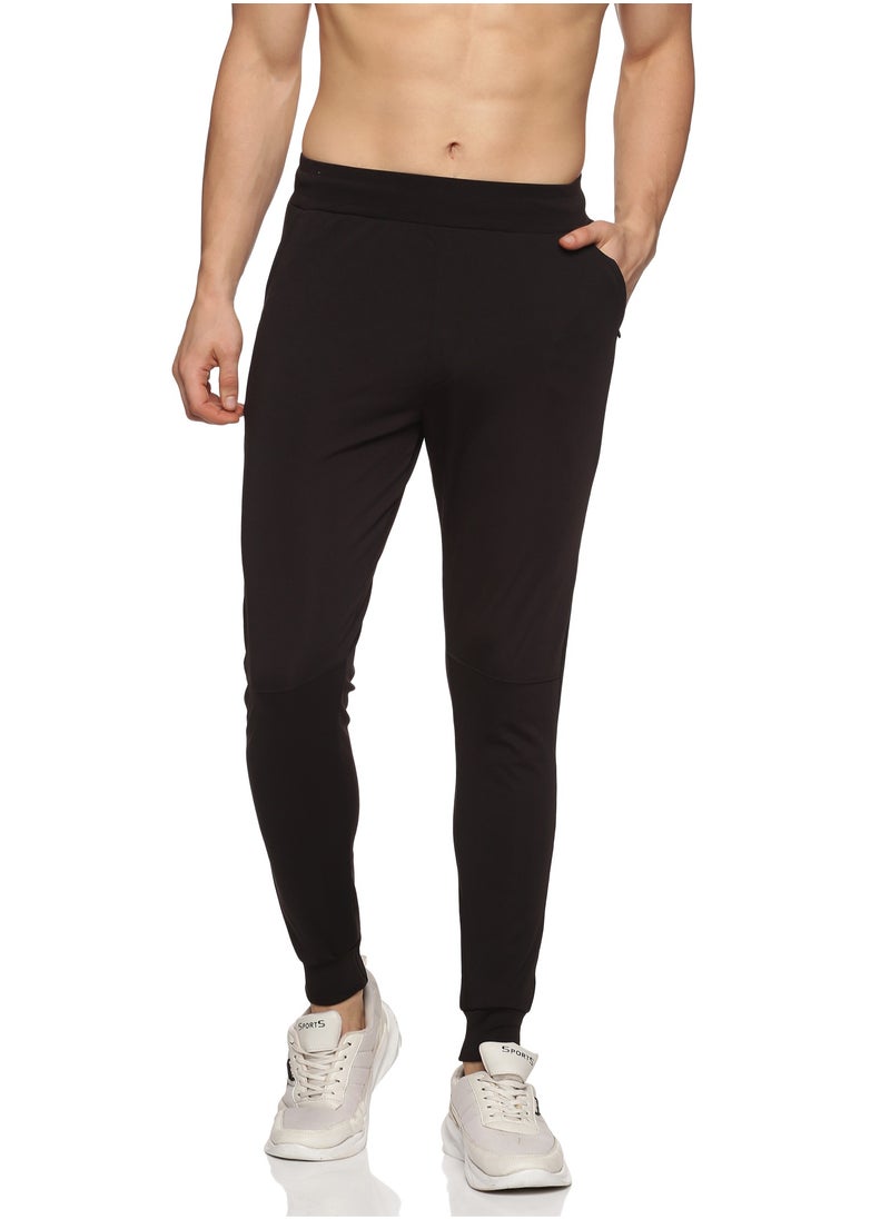 Men's Athleisure Polyester Track Pants (Black)