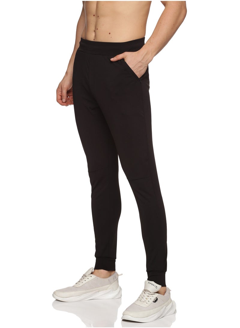 Men's Athleisure Polyester Track Pants (Black)