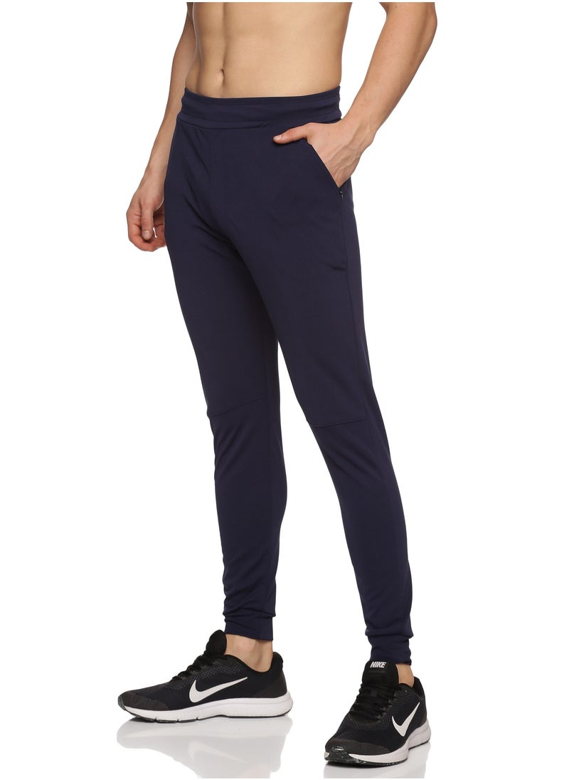 Men's Athleisure Polyester Track Pants (Navy Blue)