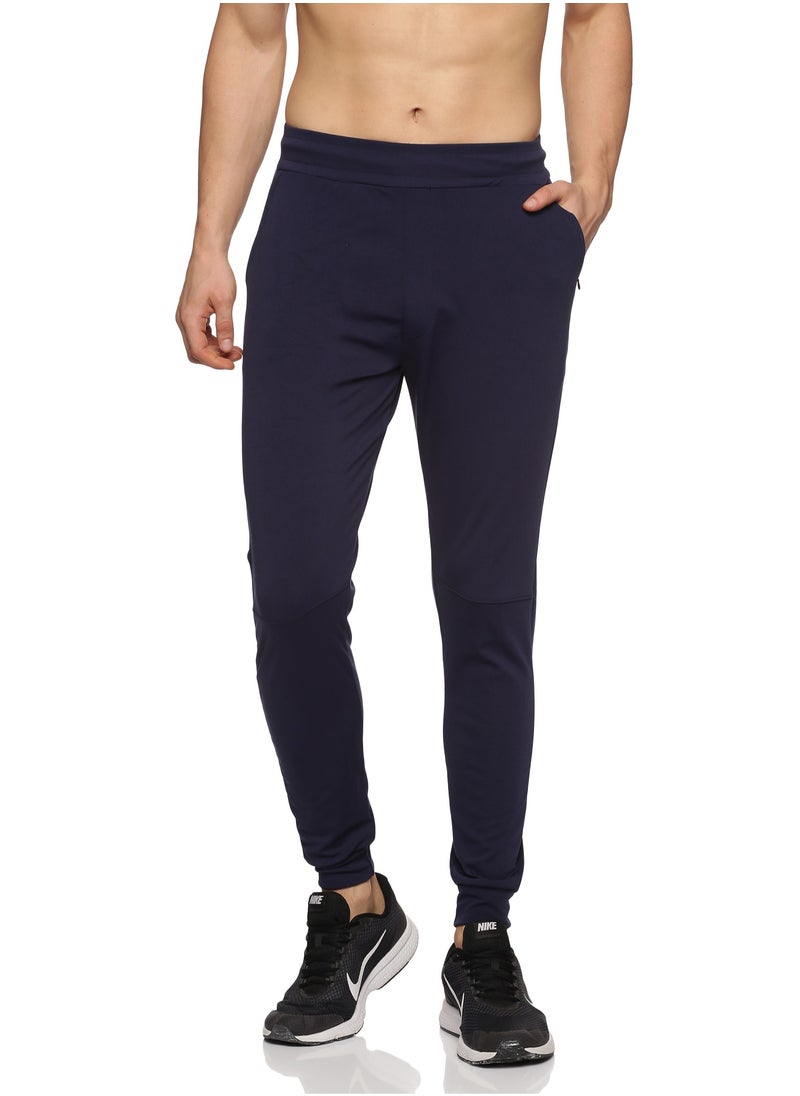 Men's Athleisure Polyester Track Pants (Navy Blue)