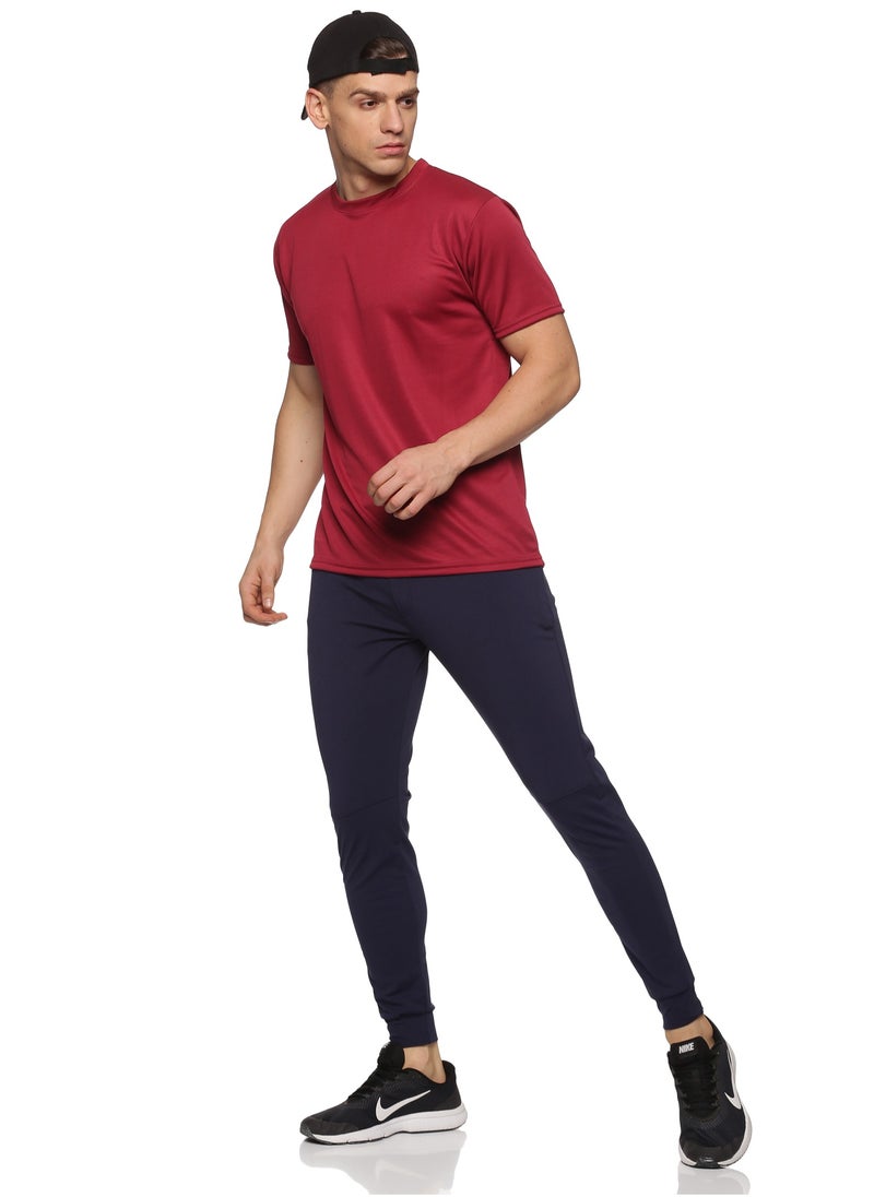 Men's Athleisure Polyester Track Pants (Navy Blue)