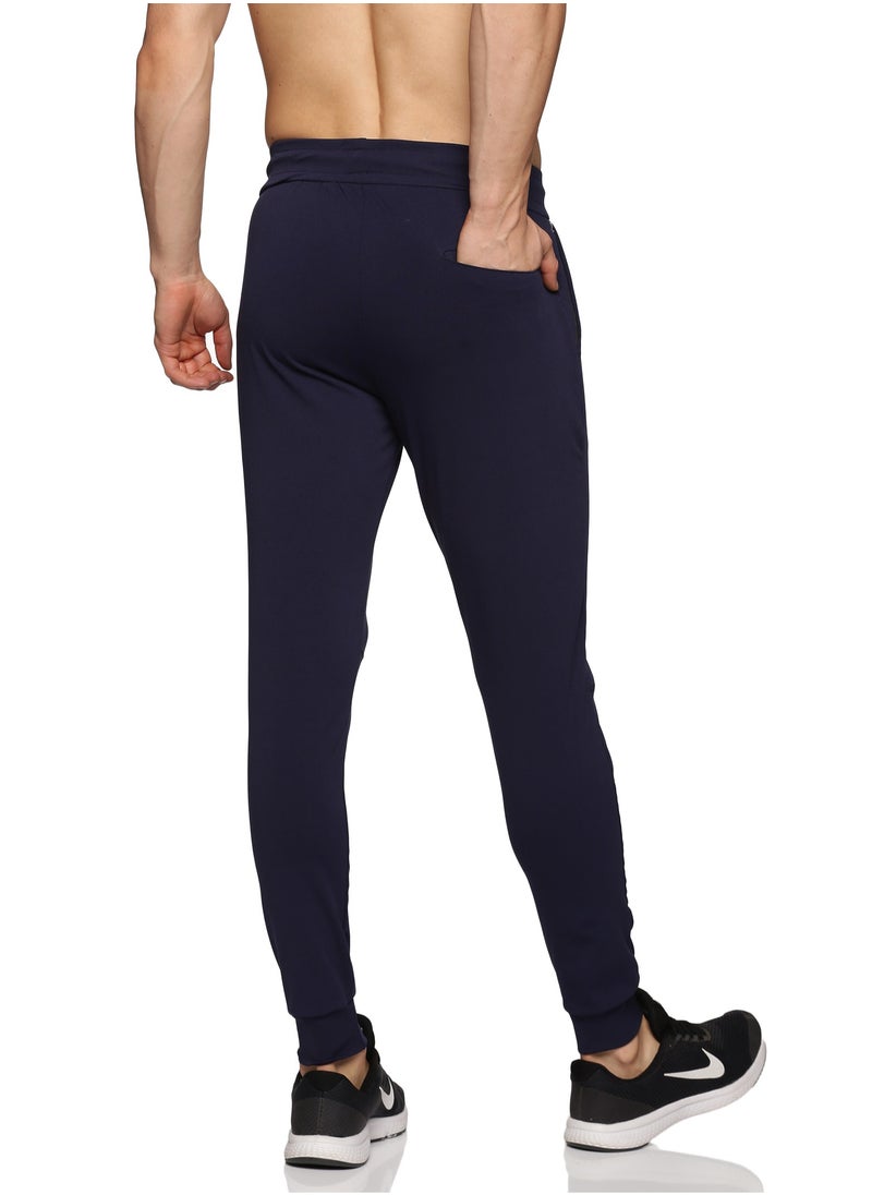 Men's Athleisure Polyester Track Pants (Navy Blue)