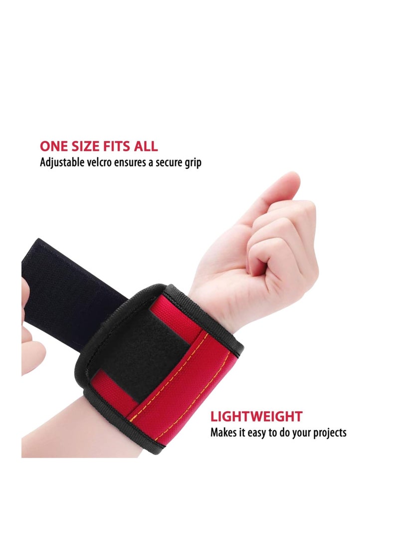 Magnetic Wristband with Lightweight Strong Magnets, Made From Magnetic Polyester, Magnetic Wristband for Holding Screws, Nails, Bolts, Drill Bits, Fasteners, Perfect Tool for Men, Black Yellow