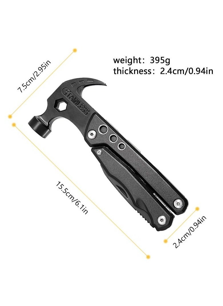 Hammer Multitool,14 in 1 Pliers Bottle,Opener Screwdriver,Camping Survival Gear,Tools for Outdoor Travel,Household Tools,Gifts for Men,Gifts for Husba